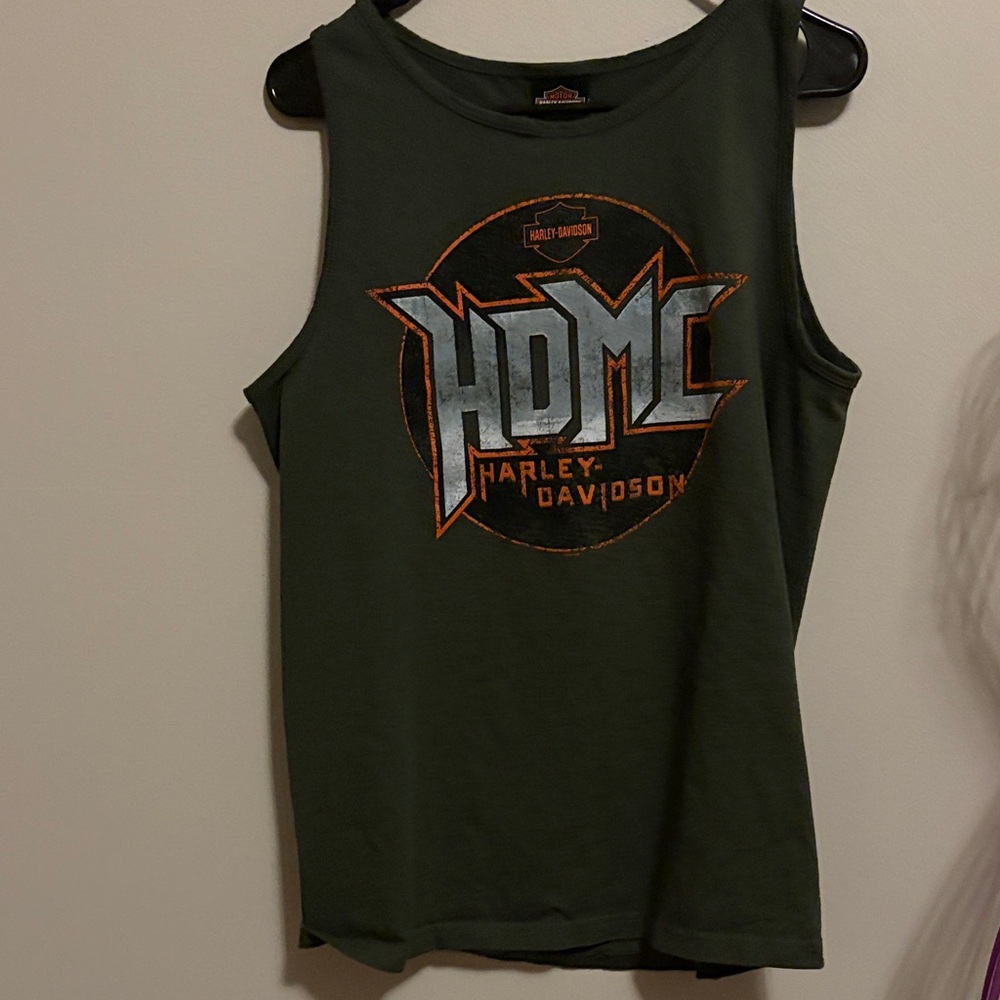 Harley-Davidson Dark Green Sleeveless Top